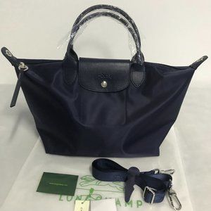 Longchamp Le Pliage Neo  Medium Nylon Shoulder Tote Blue